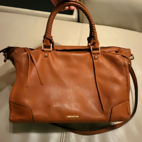 Rebecca Minkoff Regan Brown Leather Satchel Shoulder HandBa - Picture 2 of 7